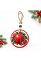 1 Large 12cm Red Pomegranate Patterned Round Wall and Door Decoration with Evil Eye Beads, Symbolizing Abundance and Prosperity. - 5