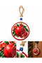 1 Large 12cm Red Pomegranate Patterned Round Wall and Door Decoration with Evil Eye Beads, Symbolizing Abundance and Prosperity.