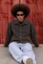 Men's Seasonal Brown Cashmere Jacket with Buttons - 2