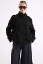 High Collar Oversize Short Coat Black 3203