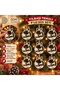 Set of 9 New Year's Tree Ornaments – White Decorative Ornaments Featuring Santa Claus and Reindeer Figures