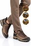 Men's Coffee Genuine Leather Lace-Up Outdoor Trekking Shoes 2546 - 3