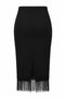 Black Plain Midi Skirt Tpraw27Et00014 - 3