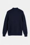 Navy Blue Regular High-Neck Zip-Up Sweater Tmnaw27Kz00025 - 4