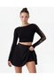 Women's Black Mini Tennis Skirt with Built-In Shorts, Closely Pleated, Knife-Pleated - 4