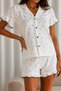 Women's Plain Cotton Homewear White Pajama Set - 6