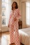 Women's Relax Fit Button Pink Pajama Set