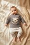 Jungle Spirit Cotton Baby Set - Smoked Tiger Embroidered Sweatshirt and Polka Dot Jogger Bottoms Combination - 3
