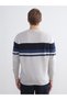 Rmz Gi̇yi̇m Farkiyla Zero Roba Collar Striped Men's Knitwear Sweater - 5