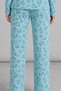 Women's Patterned Long Sleeve Mint Green Pajama Set 4760 - 6