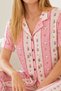 Women's Short Sleeve Comfort Pink Pajama Set 4738 - 3