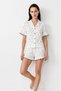 Women's Relaxed Elastic White Pajama Set - 3