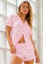 Women's Knitted Cotton Mini Pink Pajama Set - 6