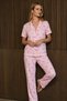 Loose Fit V-Neck Knitted Pink Pajama Set - 6