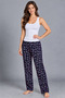 Women's Trend Casual Blouse White Patterned Pajama Set - 6