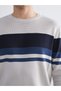 Rmz Gi̇yi̇m Farkiyla Zero Roba Collar Striped Men's Knitwear Sweater - 4