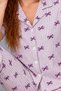 Women's Striped Bowknot Patterned Purple Short Sleeve Pajama Set 4811 - 4