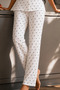 Women's Elegant Collar Textured Spacious Snow White Pajama Set - 4