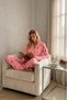 Women's Shirt Collar Long Sleeve Pink Pajama Set
