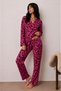Women's Buttoned Winter Home Lilac Pajama Set - 6