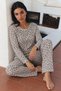 Women's Stylish Stretchy Gray Pajama Set - 3