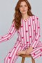 Women's Heart-Shaped Comfortable Fit Two-Piece Pink Pajama Set 4768 - 5