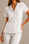 Women's Short Sleeve Comfortable Fit Stylish Snow White Pajama Set - 3