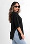 Black Oversized Long-Sleeve T-Shirt with Double Sleeves and Side Slits | Cotton Basic Crew Neck Single Jersey Fabric - 3
