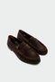 Dipsy Bitter Coffee Suede Genuine Leather Women's Loafers with Seam Detail - 2