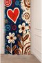 Retro Flowers and Heart Motifs Artistic Digital Printed Background Curtain