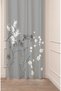 Flower Leaf Bohemian Plain Soft Gray Patterned Special Design Digital Printed (Single Wing) Stylish Background Curtain