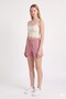 Pink Acid-Wash 100% Cotton Mini Shorts with Drawstring Waist and Elastic Cuff | Knit Fabric, Relaxed Fit, Casual - 3