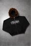 Black Crupt Fur Men's Jacket Zip Hoodie - 5
