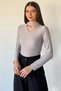 Women's Blouse with Front Window and Self-Line Pattern