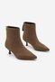 Women's Pointed Toe, Slim Leg, High Heel, Zip-Up Boots by Derlis in Light Brown Suede - 4