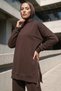 Side Zipper Tunic Pants Hijab Double Set - 3
