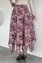 Women's Asymmetrical Cut Patterned Skirt with Elastic Waist and Inner Lining - 5