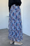 Patterned Chiffon Hijab Skirt with Elastic Waist - 4