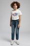 Balloon-Style Regular Fit, Wide-Leg, 100% Cotton, Blue Boys' Jeans - 2