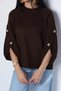 Gülseli Crew Neck Knit Sweater with Button Detail. - 3