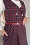Plaid Patterned Belted Hijab Gile Dress - 5