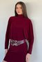 Bat Sleeve Belted Dress