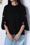 Gülseli Crew Neck Knit Sweater with Button Detail.