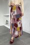 Patterned Chiffon Hijab Skirt with Elastic Waist - 3