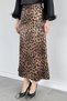 Women's Leopard Patterned Satin Skirt - 3