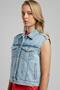 Zane Women's 100% Cotton Denim Vest - 2