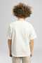 Rebel boys' printed crew neck t-shirt, white. - 3