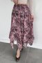 Women's Asymmetrical Cut Patterned Skirt with Elastic Waist and Inner Lining - 4