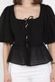 Square Neck Tie Front Women's Blouse - 4