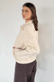 High Collar Half Zipper Embroidered Women's Sweatshirt - 5
